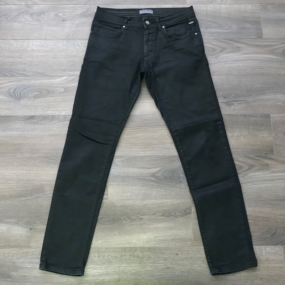 ZARA Man Black Waxed Feel Skinny Jeans - Picture 1 of 7